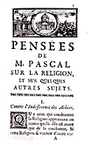 La premire page des Penses